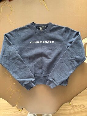 Club Monaco Navy Crewneck with White Logo